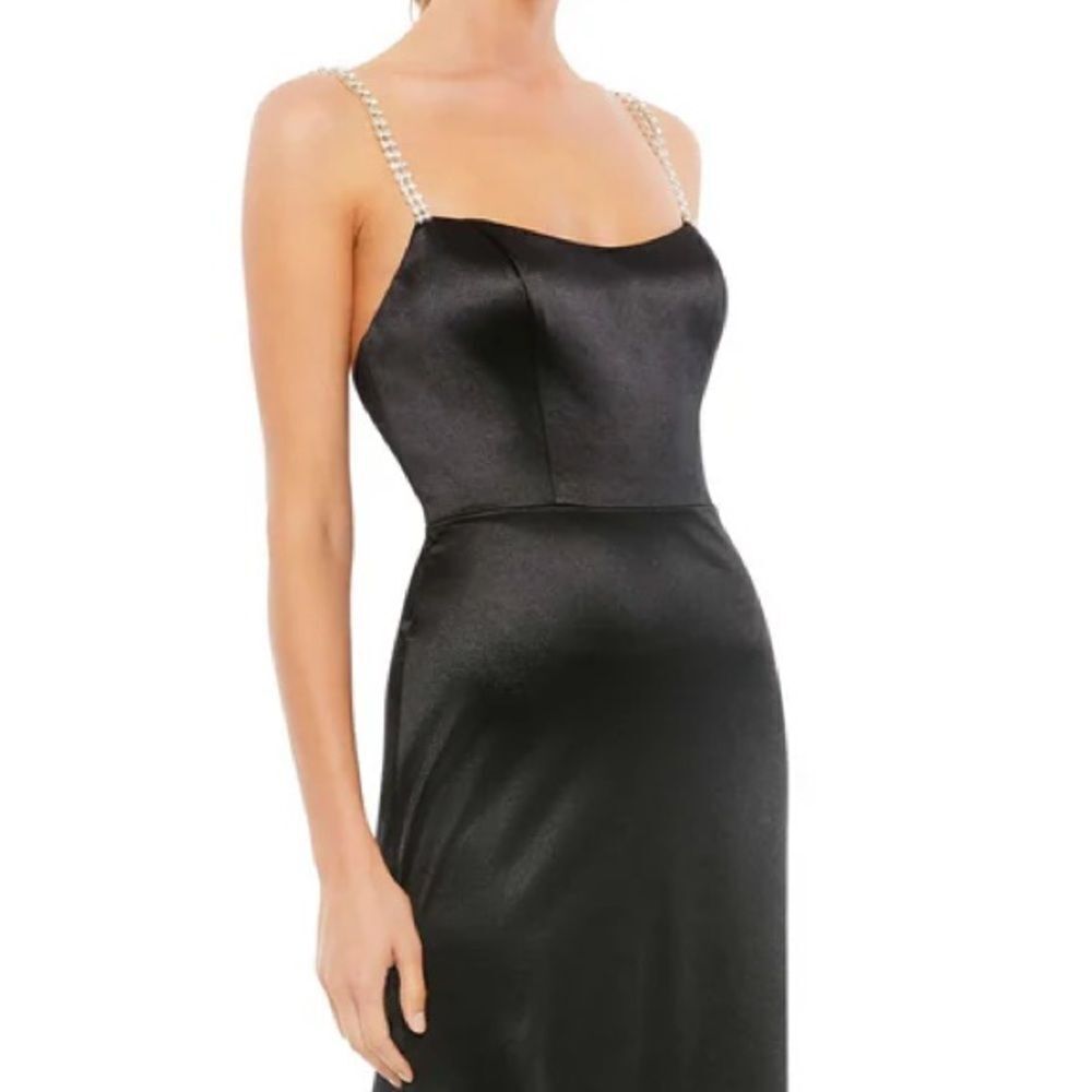 MAC DUGGAL Women’s Embellished Charmeuse Rhinestone Strap Trumpet Gown Size 4 - Picture 5 of 15